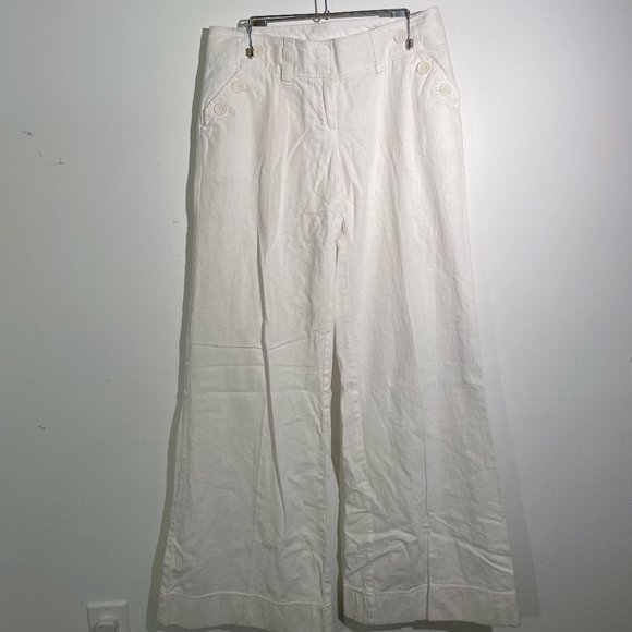 H&M | WHITE LOW-RISE WIDE-LEG PANTS - Picture 2 of 2